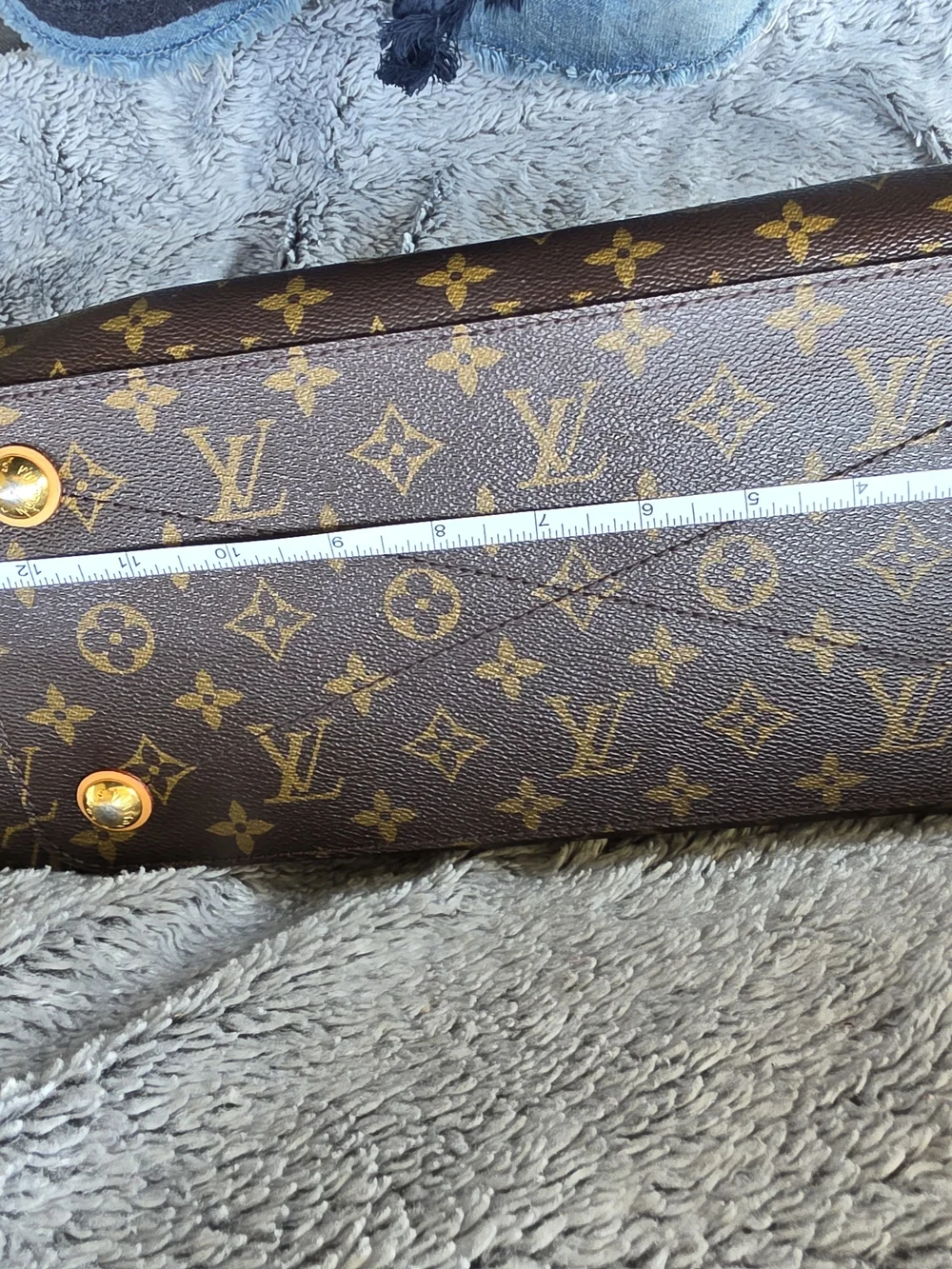 Louis Vuitton Brown Monogram Shoulder Bag with Burgundy Accents